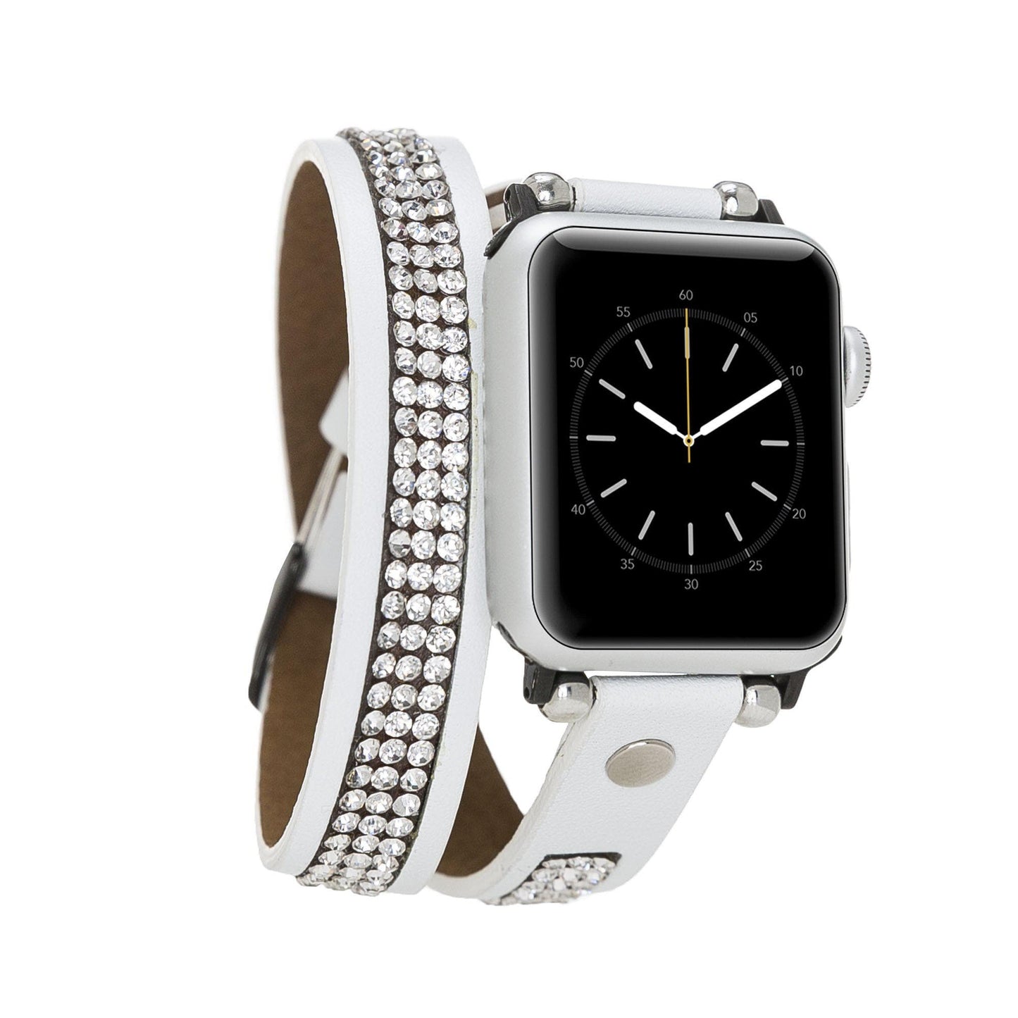Leather Apple Watch Bands - Crystal Ferro Double Tour Style-0