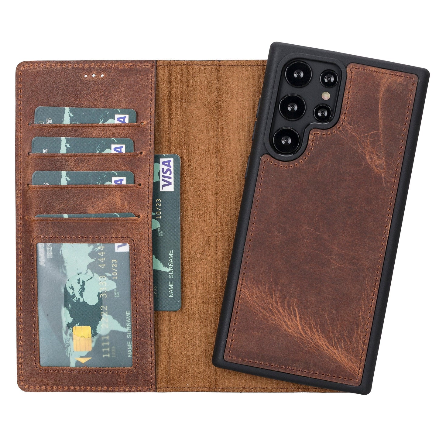 Magic Samsung Series Detachable Genuine Leather Wallet Case - MW-1