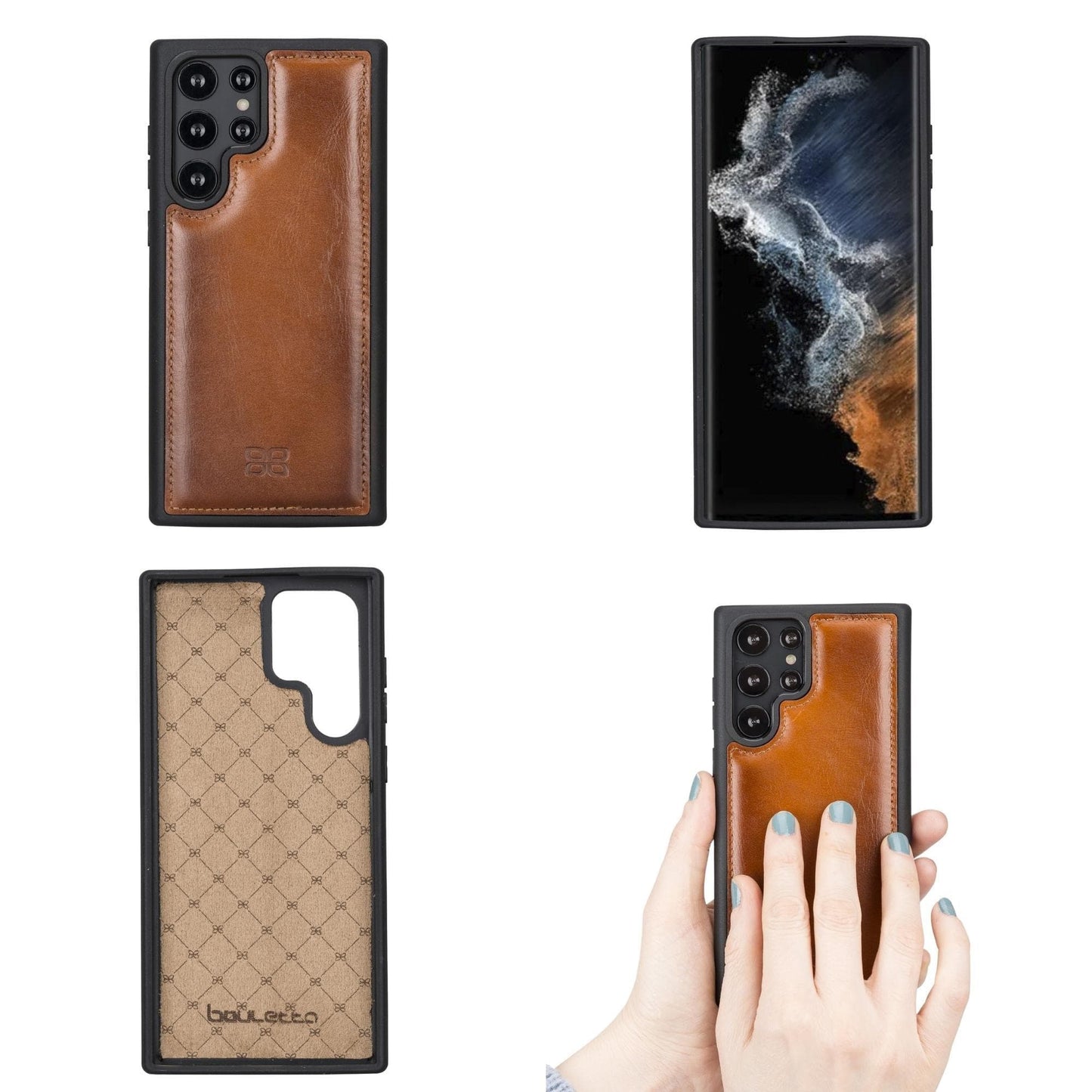 Samsung Galaxy S22 Series Genuine Leather Slim Back Cover Case-4