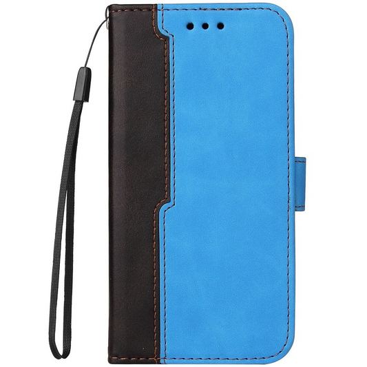 Apple iPhone 14 Plus, Oldalra nyíló tok, stand, kártyatartóval, kézpánttal, Wooze Colour Wallet, kék (129891)-0