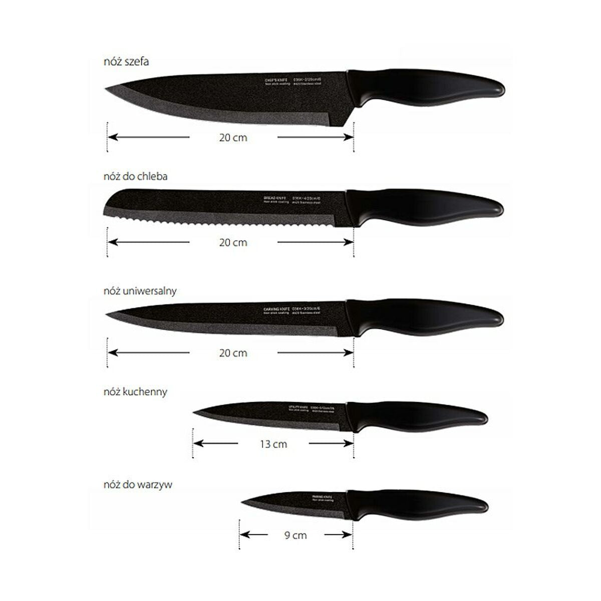 Set of Kitchen Knives and Stand Smile-1