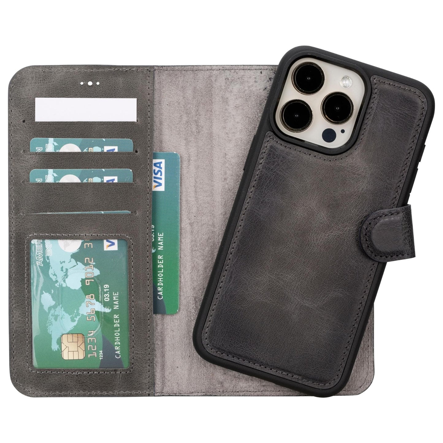 iPhone 15 Series Detachable Leather Wallet Case-11