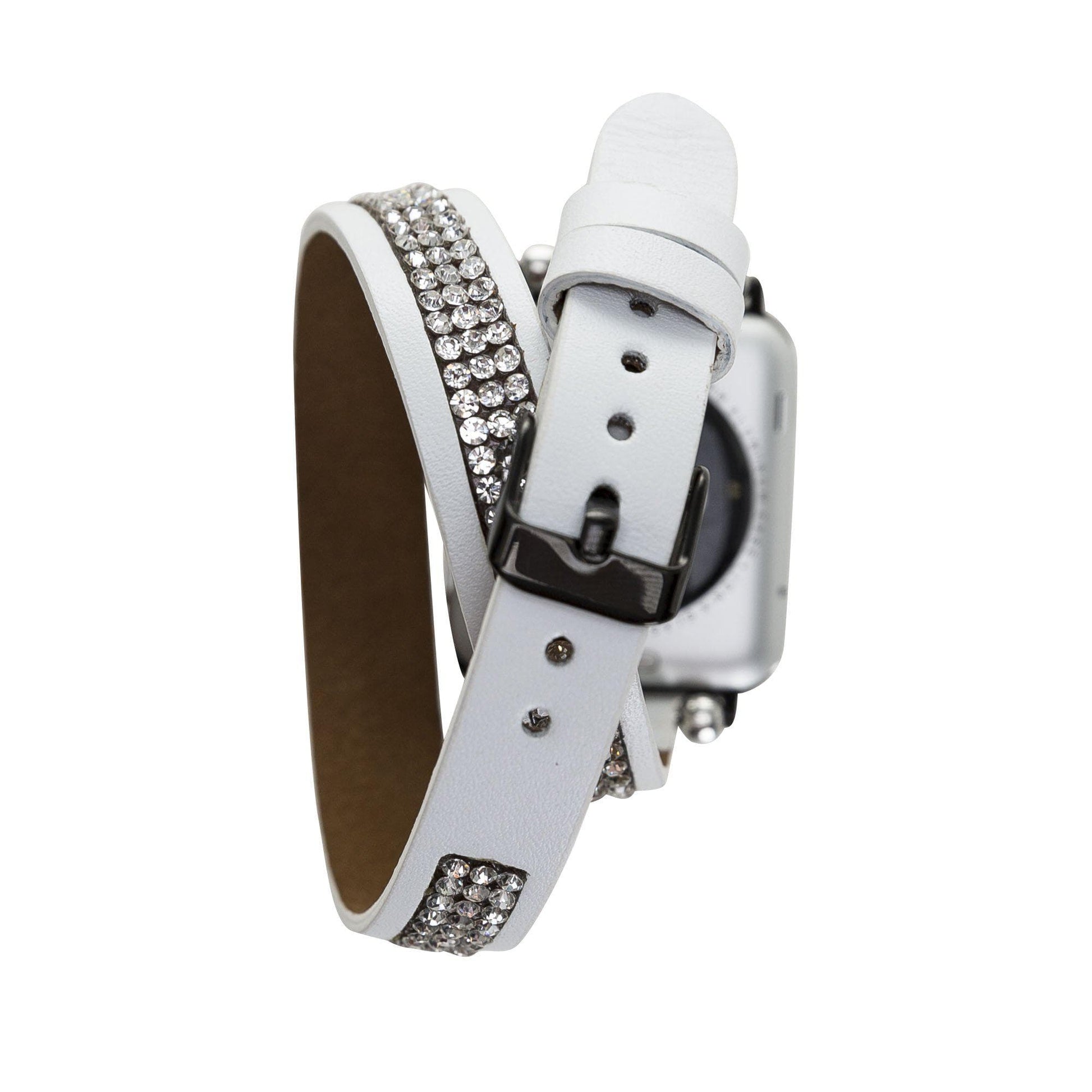 Leather Apple Watch Bands - Crystal Ferro Double Tour Style-1