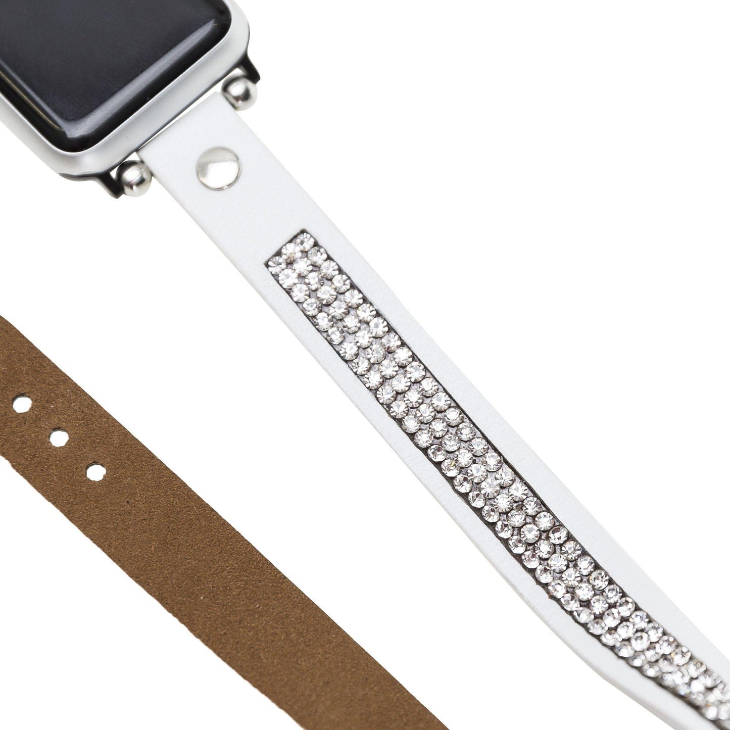 Leather Apple Watch Bands - Crystal Ferro Double Tour Style-4
