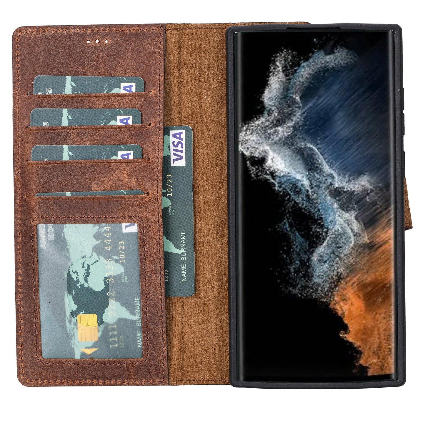 Magic Samsung  Series Detachable Genuine Leather Wallet Case - MW-2