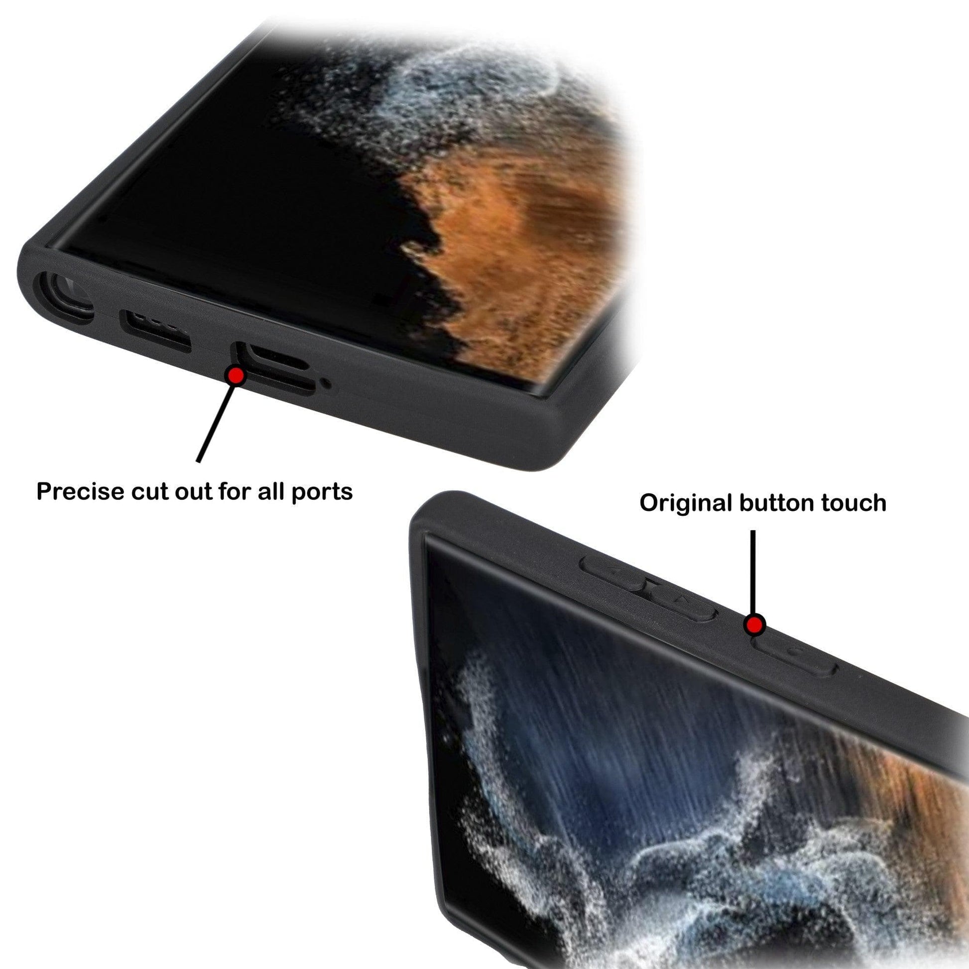 Samsung Galaxy S22 Series Genuine Leather Slim Back Cover Case-3