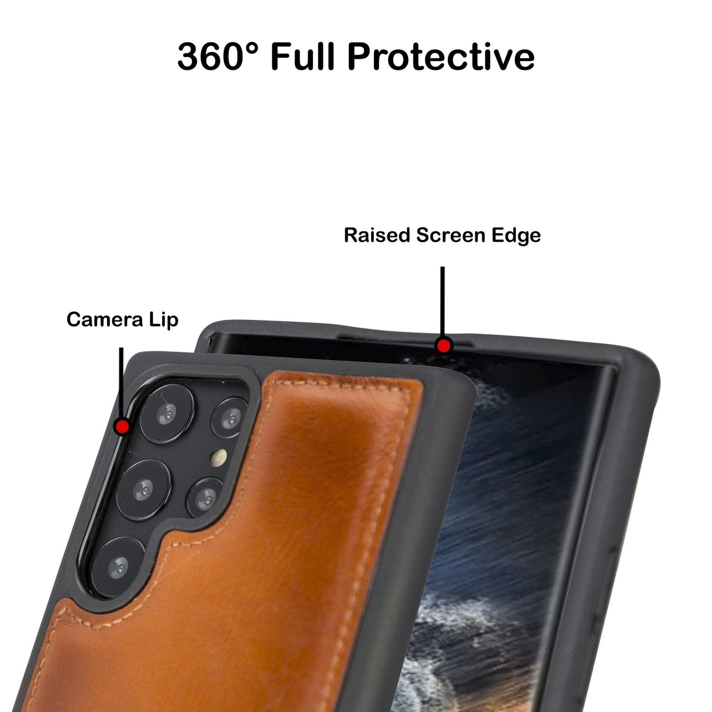 Samsung Galaxy S22 Series Genuine Leather Slim Back Cover Case-1