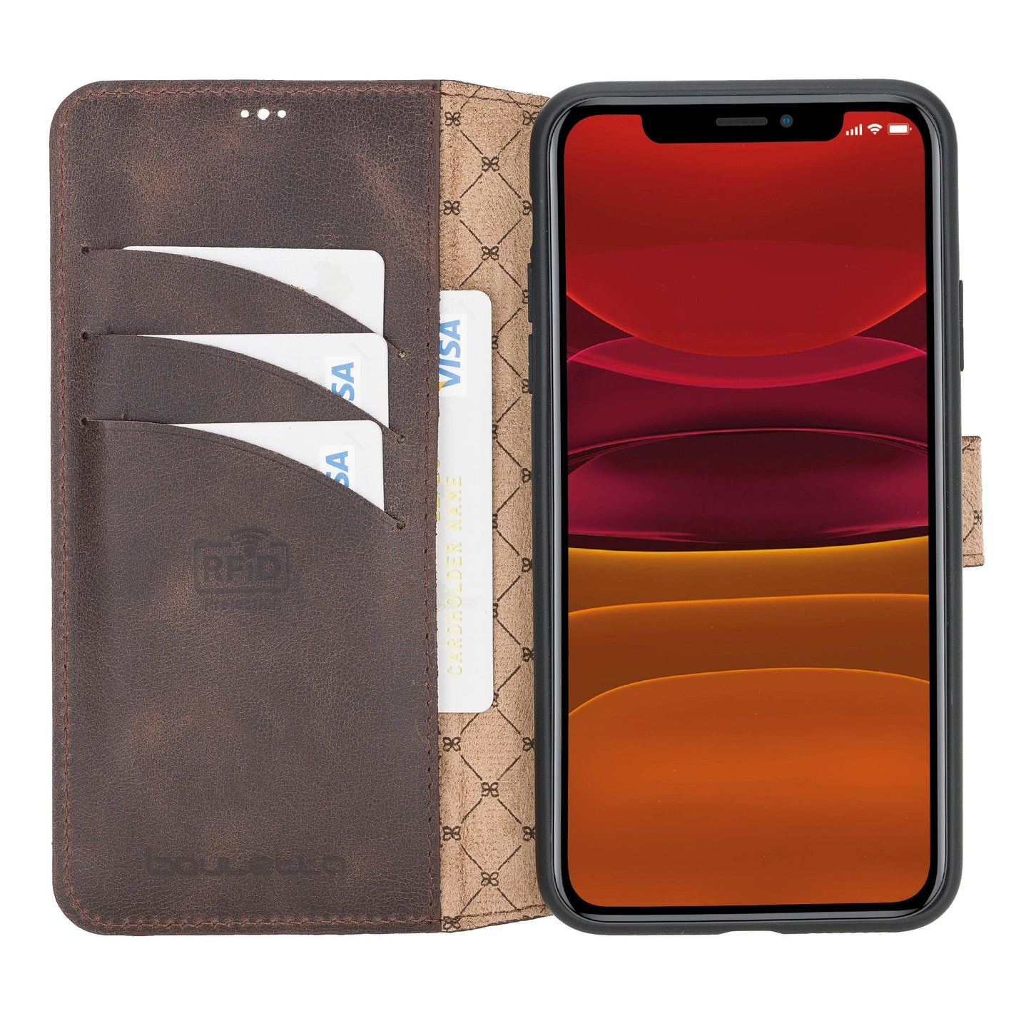 Wallet Folio with ID Slot Leather Wallet Case For Apple iPhone 11 Series-7