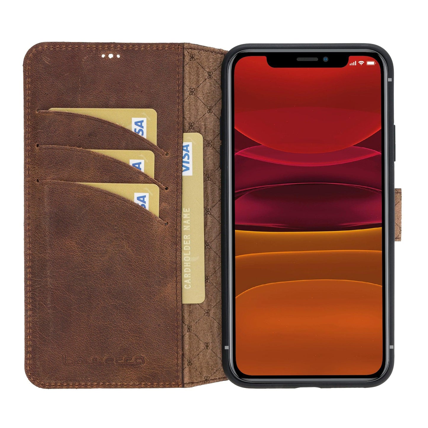 Wallet Folio with ID Slot Leather Wallet Case For Apple iPhone 11 Series-11