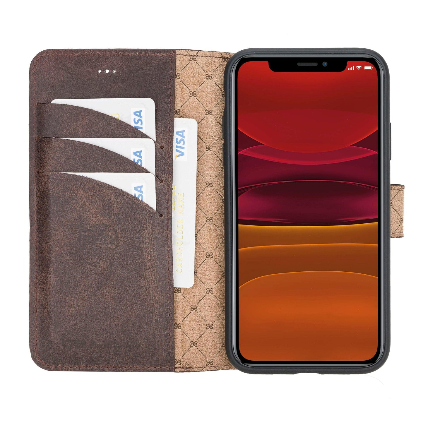 Wallet Folio with ID Slot Leather Wallet Case For Apple iPhone 11 Series-18