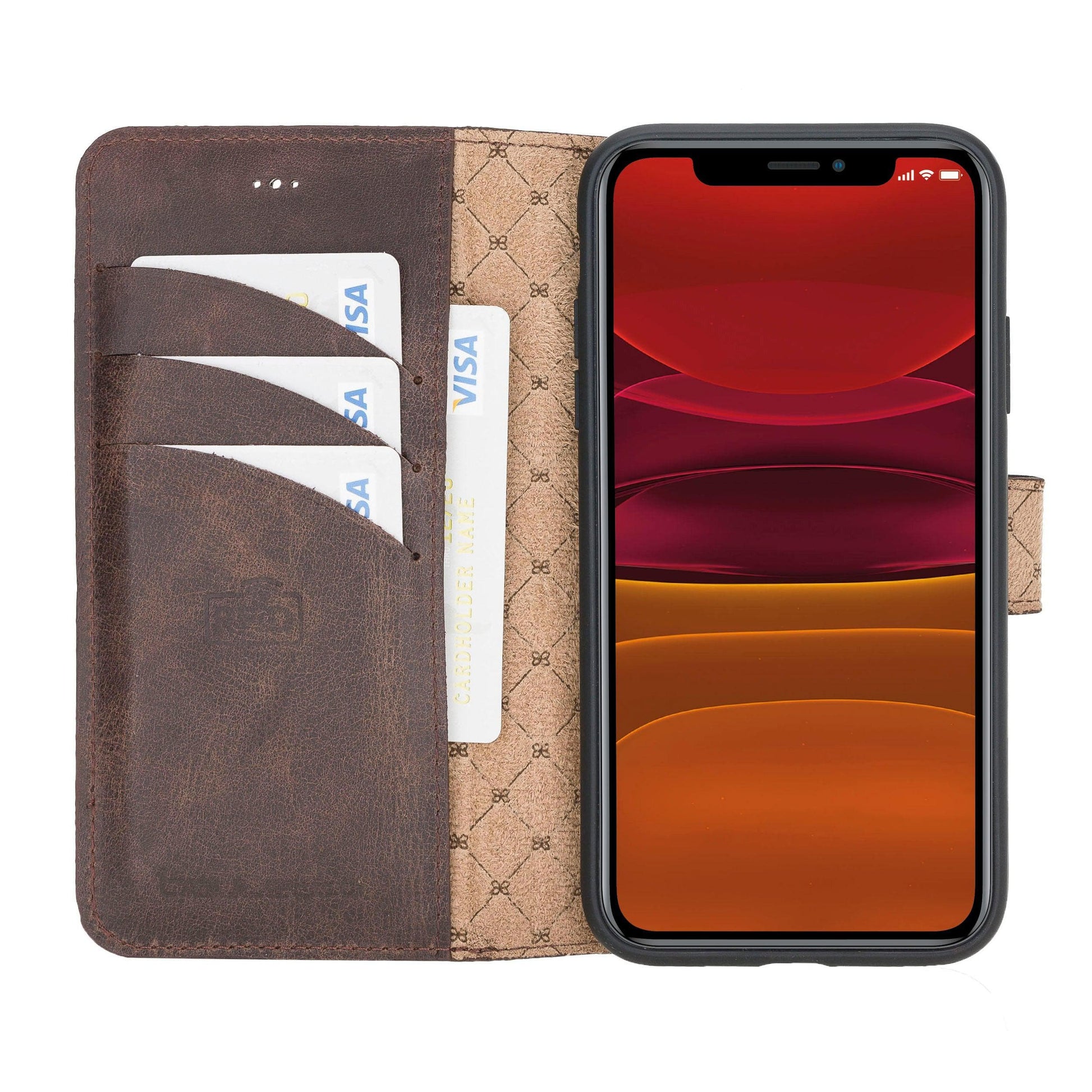 Wallet Folio with ID Slot Leather Wallet Case For Apple iPhone 11 Series-18